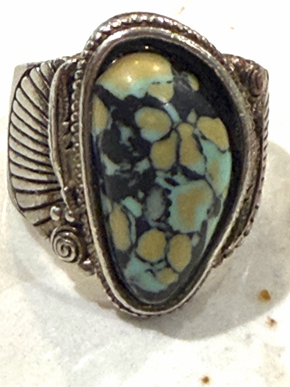 Vintage 925 signed Spiderweb New Lander Ring Size 5.75